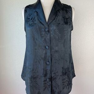 Morgan Taylor Button Down Sleeveless Blouse Top Size M EUC
